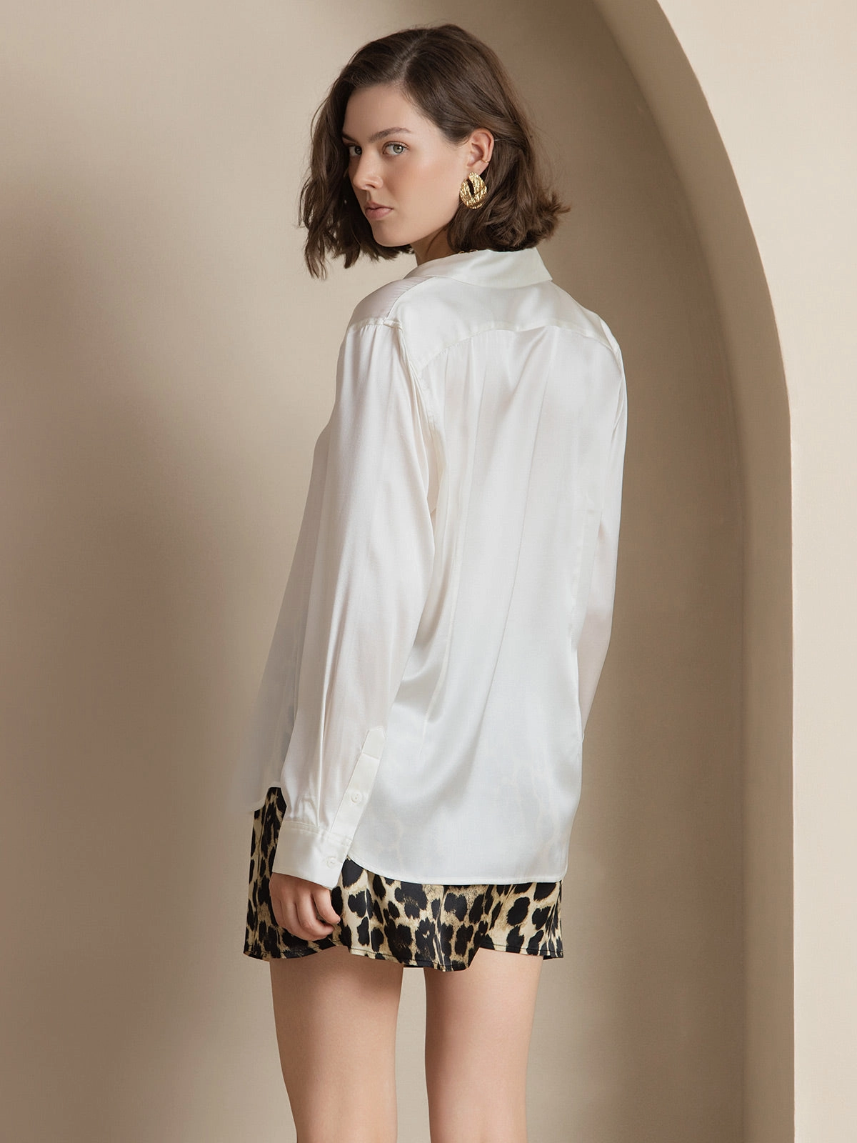 19Momme Silk Basic Lapel Shirt
