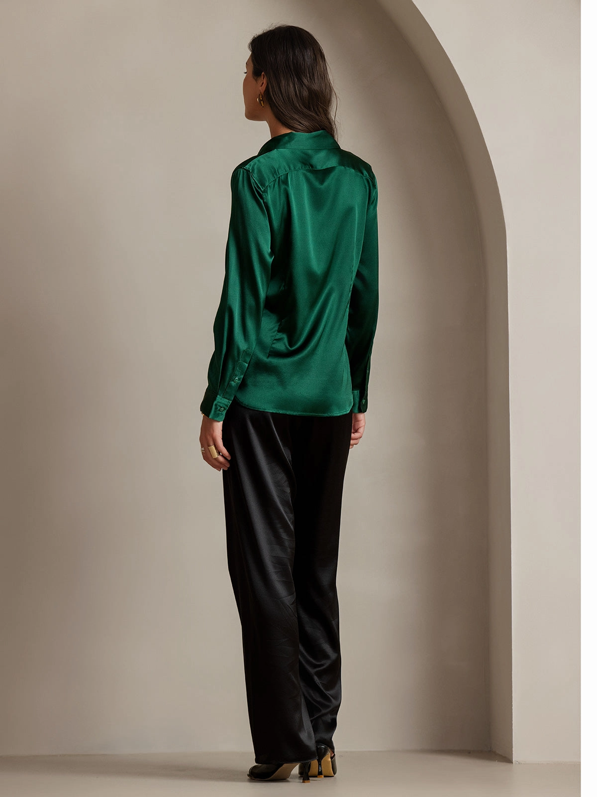 19Momme Silk Basic Lapel Shirt