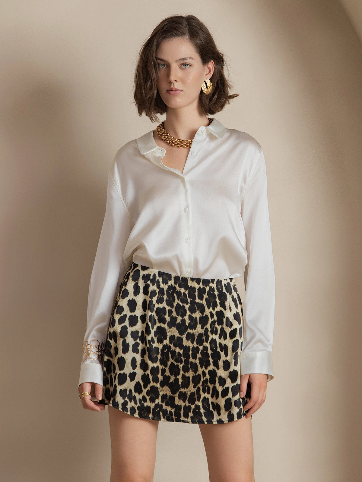 19Momme Silk Basic Lapel Shirt