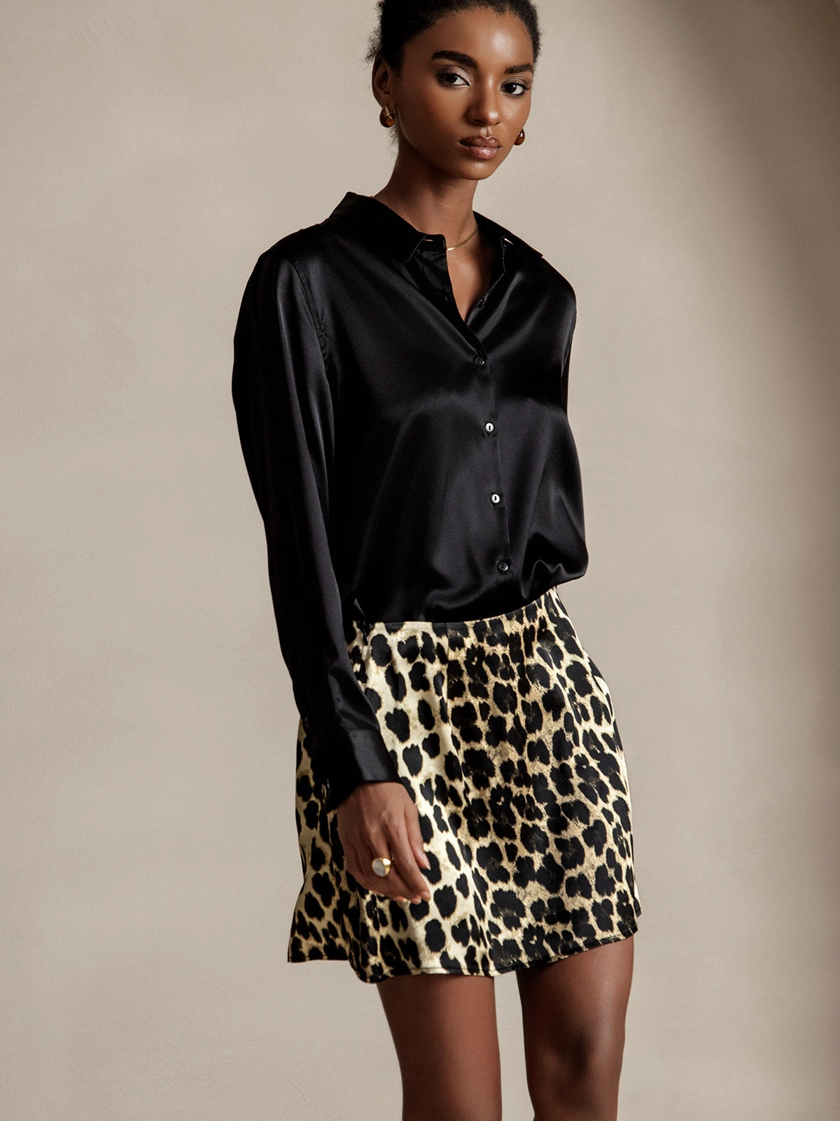 19Momme Silk Basic Lapel Shirt