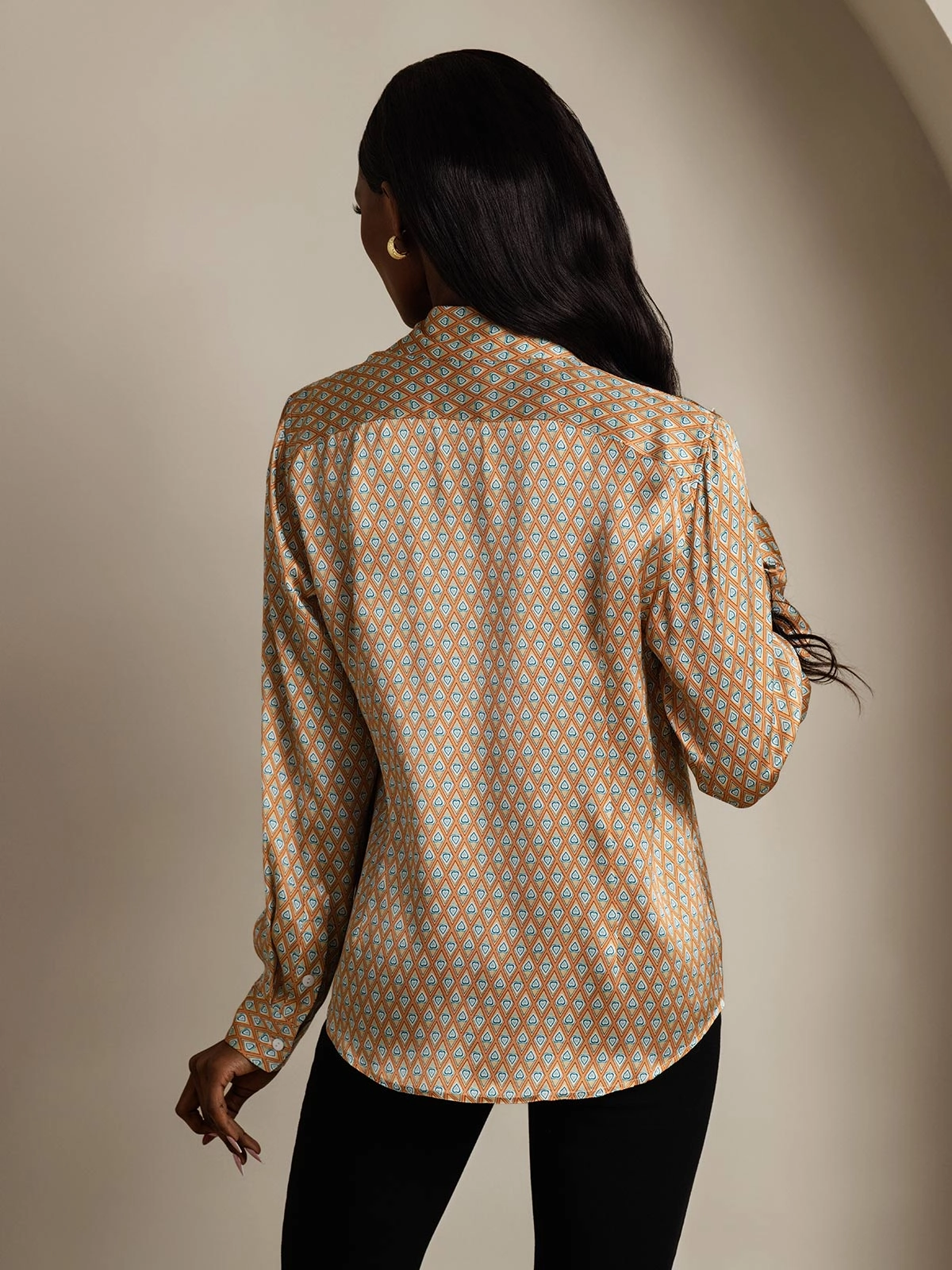 19Momme Silk Basic Lapel Shirt