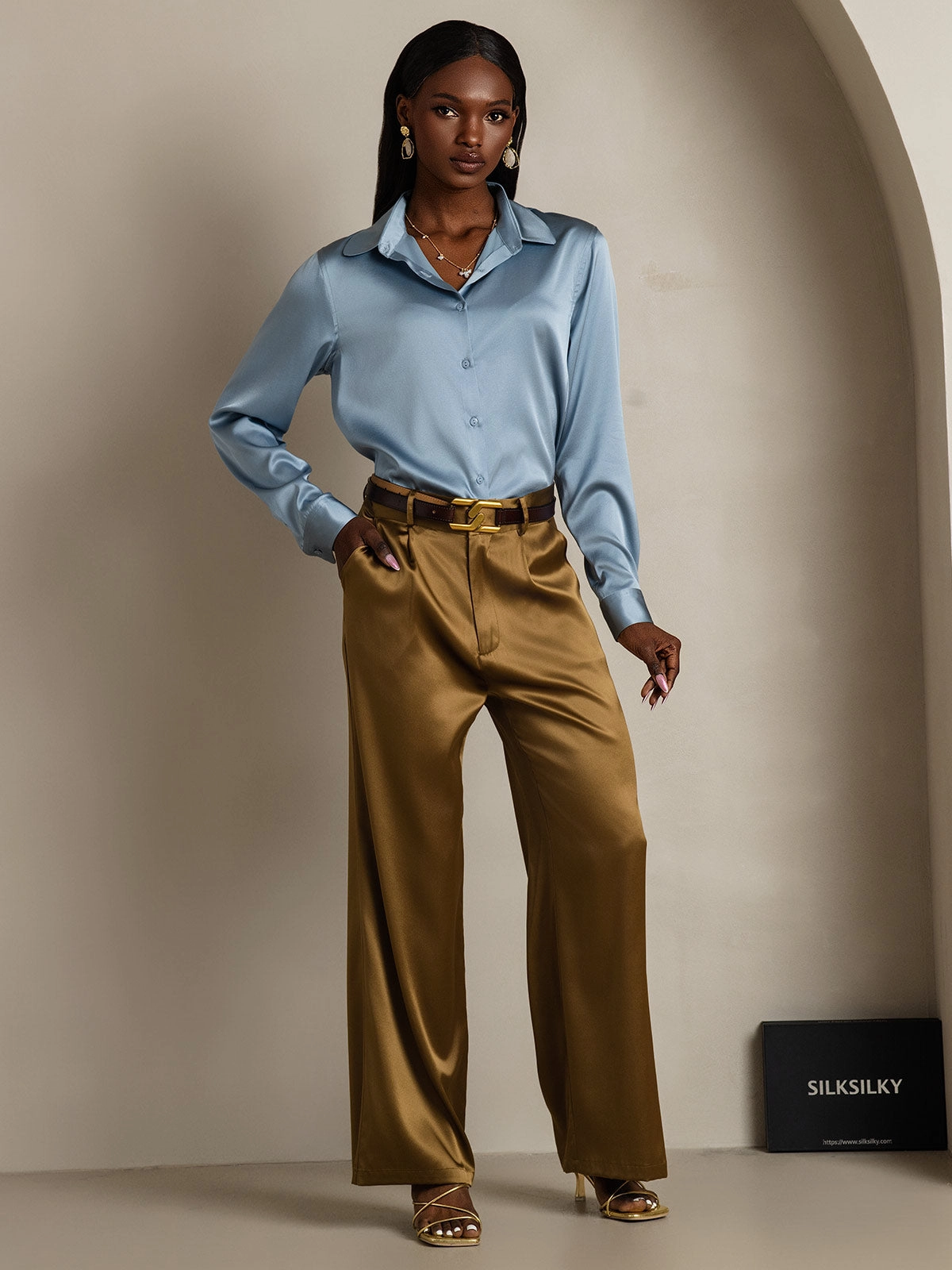 19Momme Silk Basic Lapel Shirt