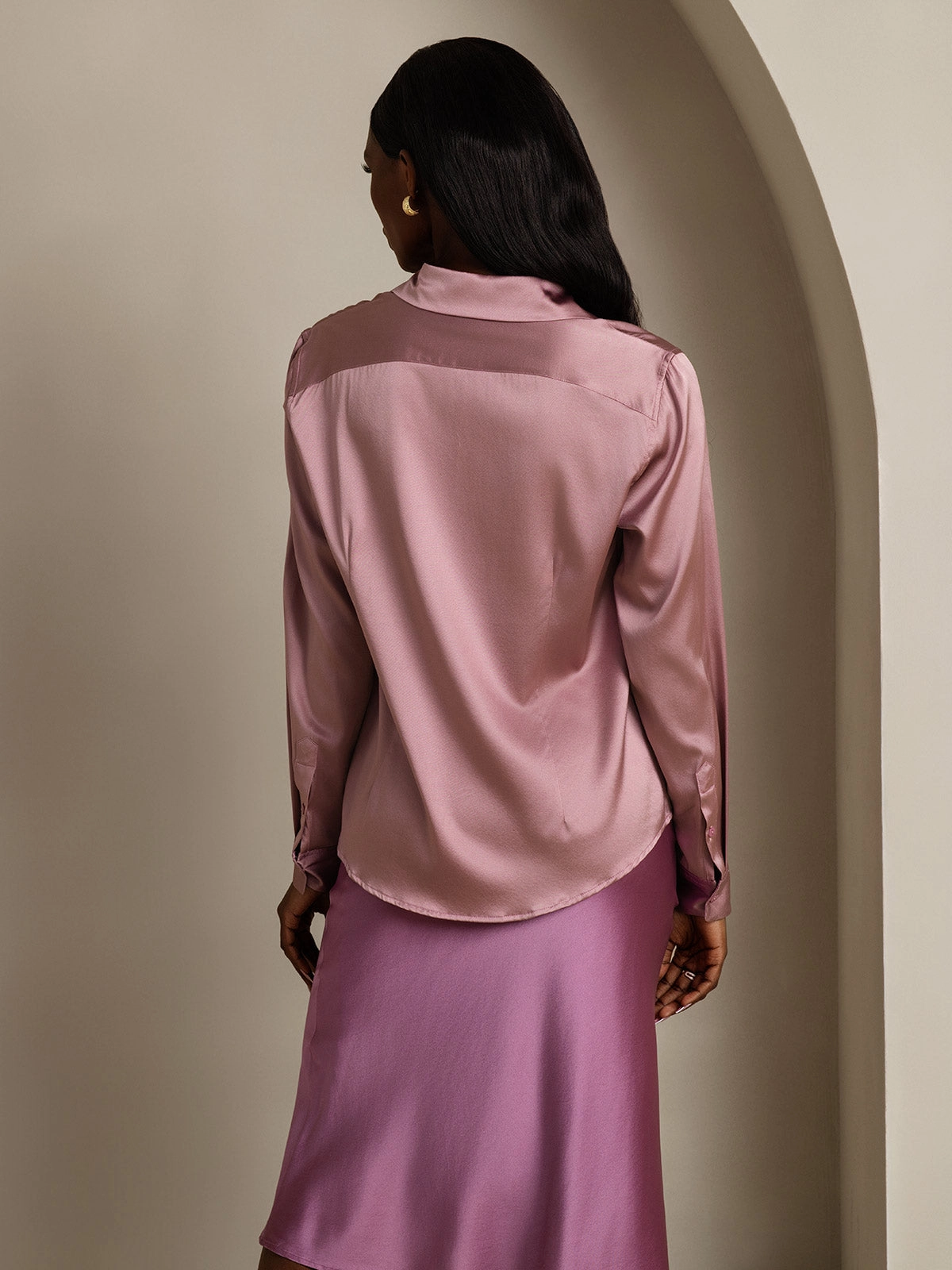 19Momme Silk Basic Lapel Shirt