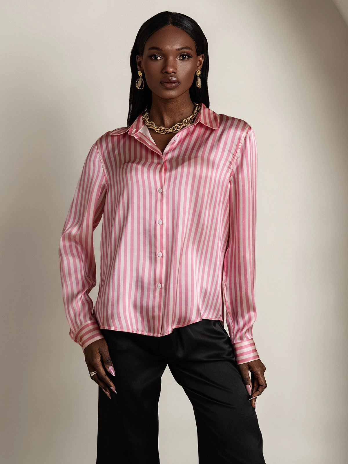 19Momme Silk Basic Lapel Shirt