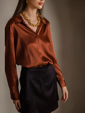 19Momme Silk Basic Lapel Shirt