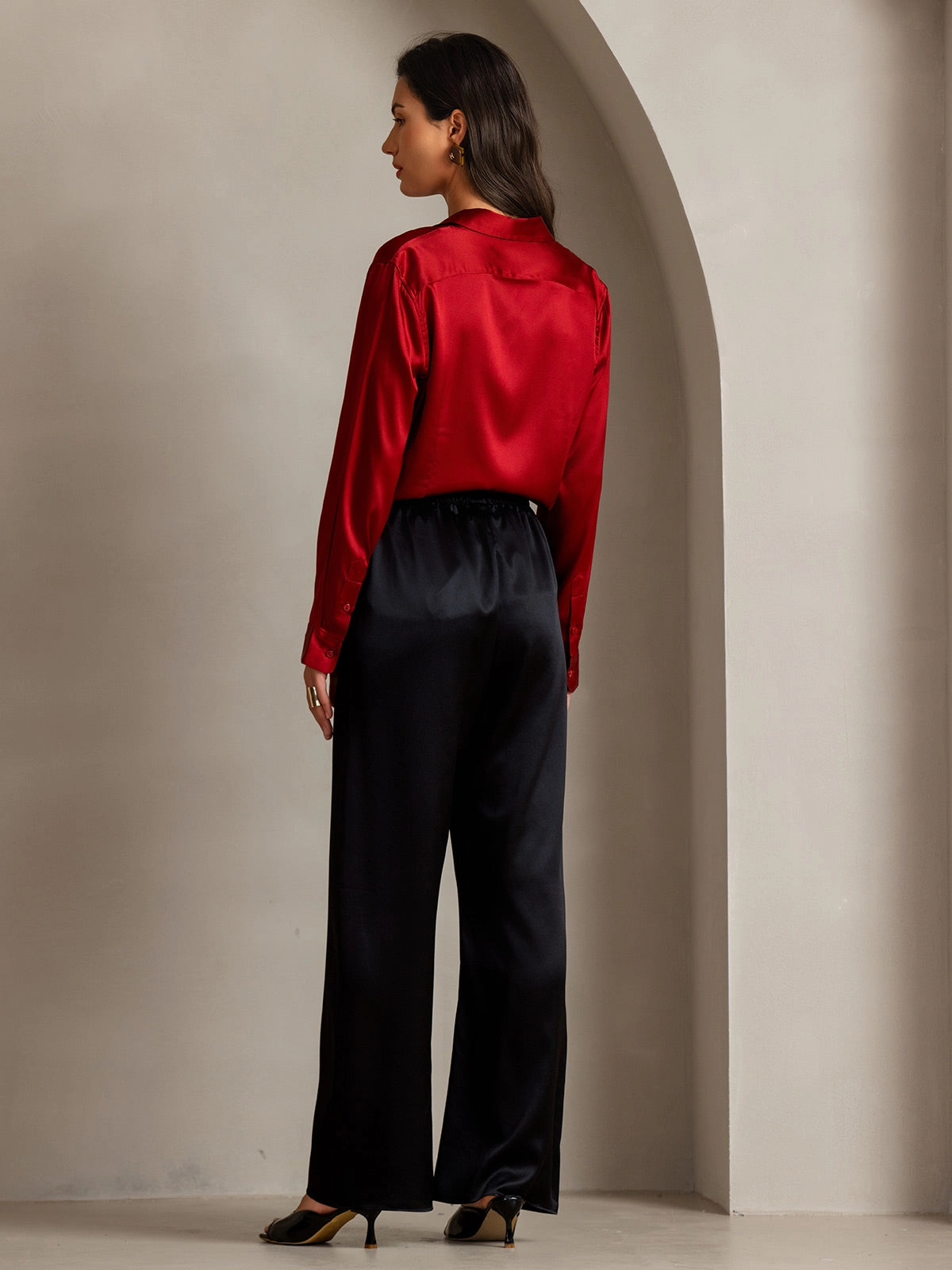 19Momme Silk Basic Lapel Shirt