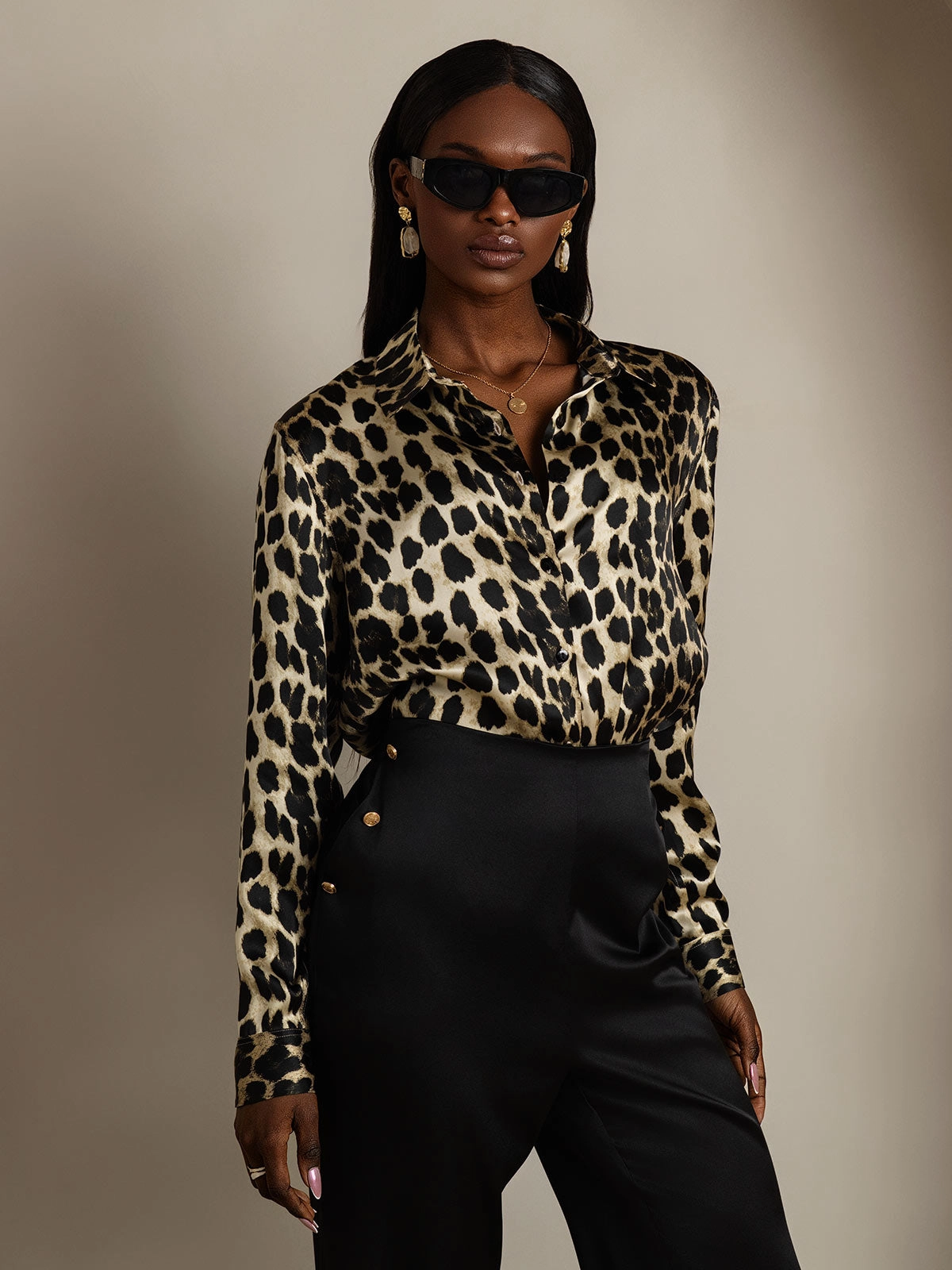 19Momme Silk Basic Lapel Shirt