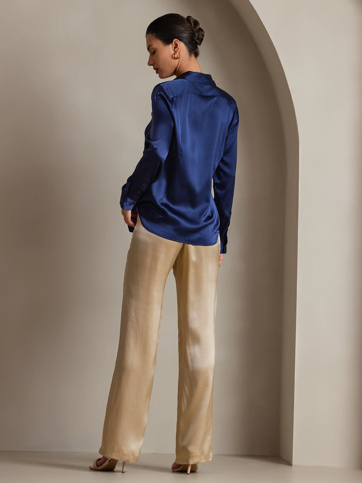 19Momme Silk Basic Lapel Shirt