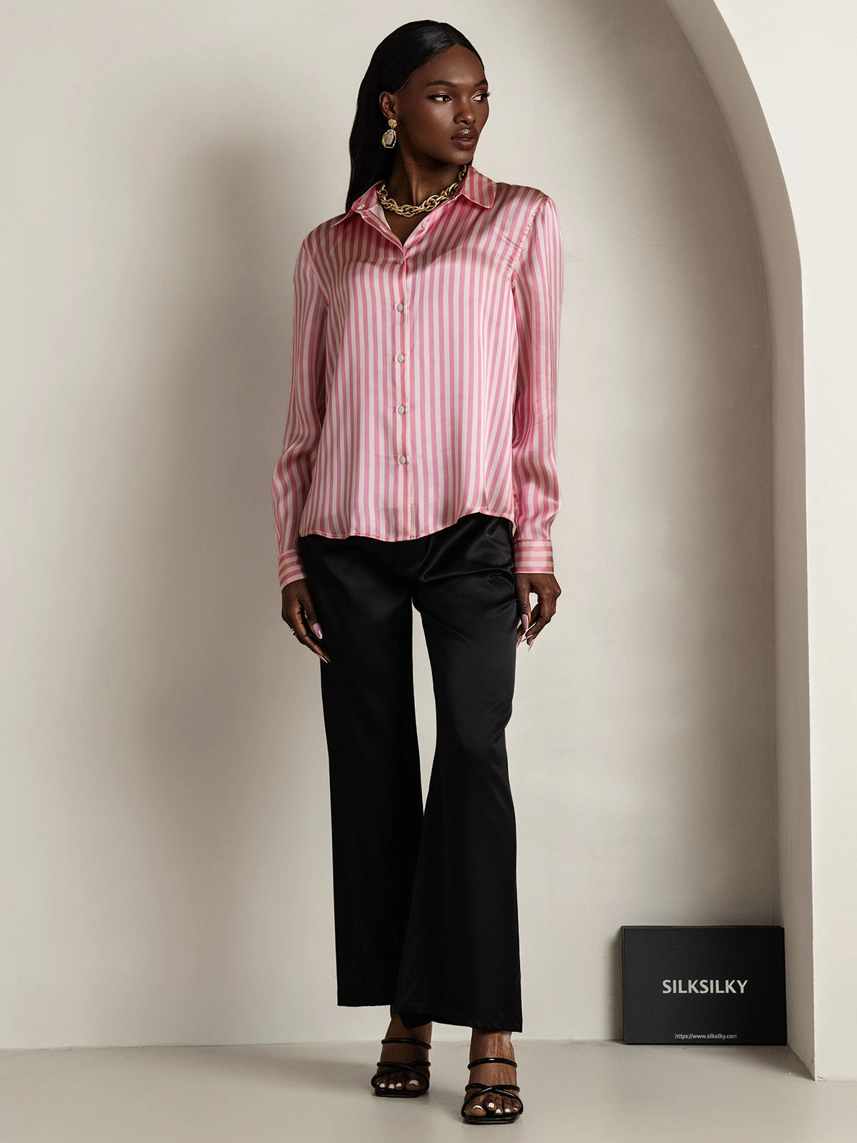 19Momme Silk Basic Lapel Shirt