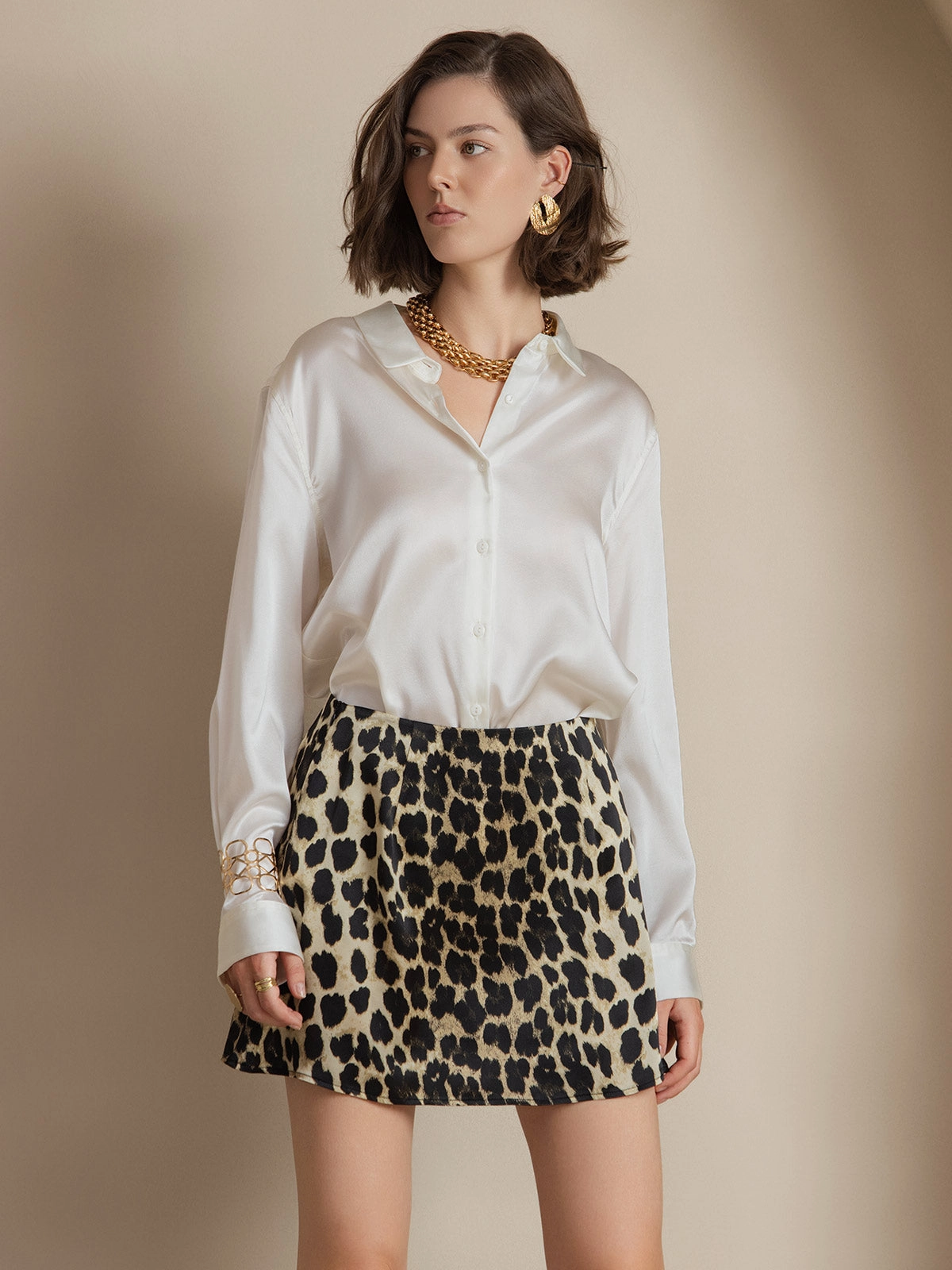 19Momme Silk Basic Lapel Shirt