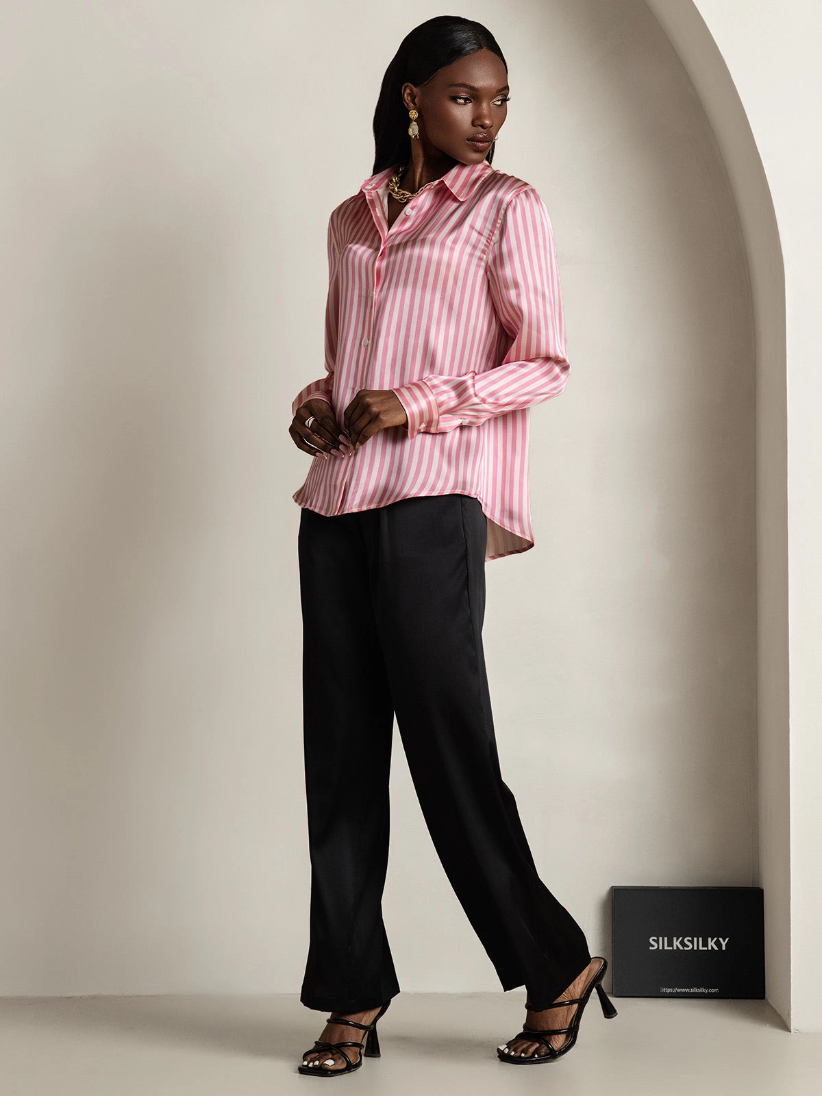 19Momme Silk Basic Lapel Shirt