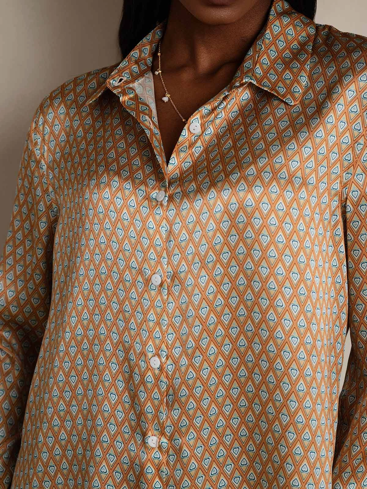 19Momme Silk Basic Military Lapel Shirt