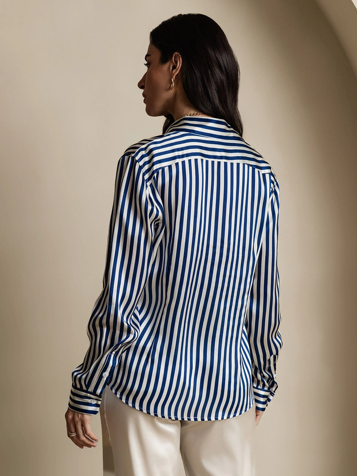 19Momme Silk Basic Military Lapel Shirt
