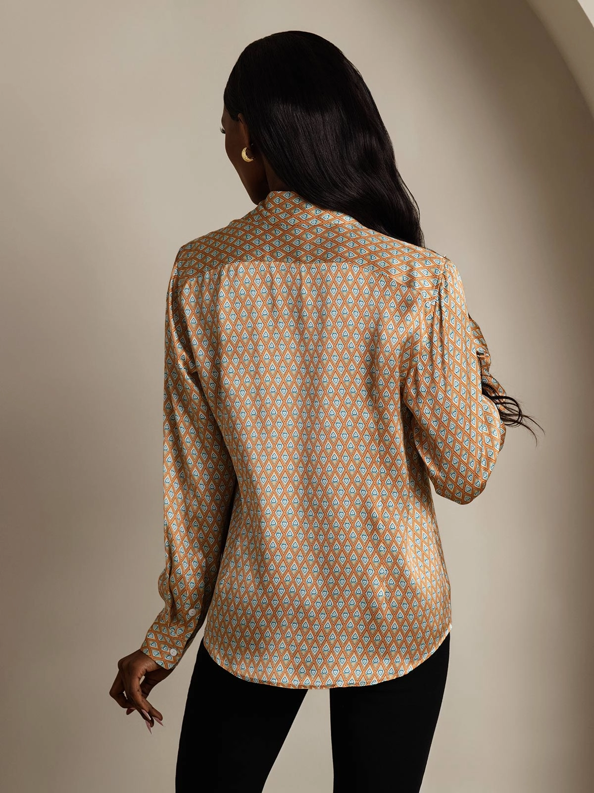 19Momme Silk Basic Military Lapel Shirt