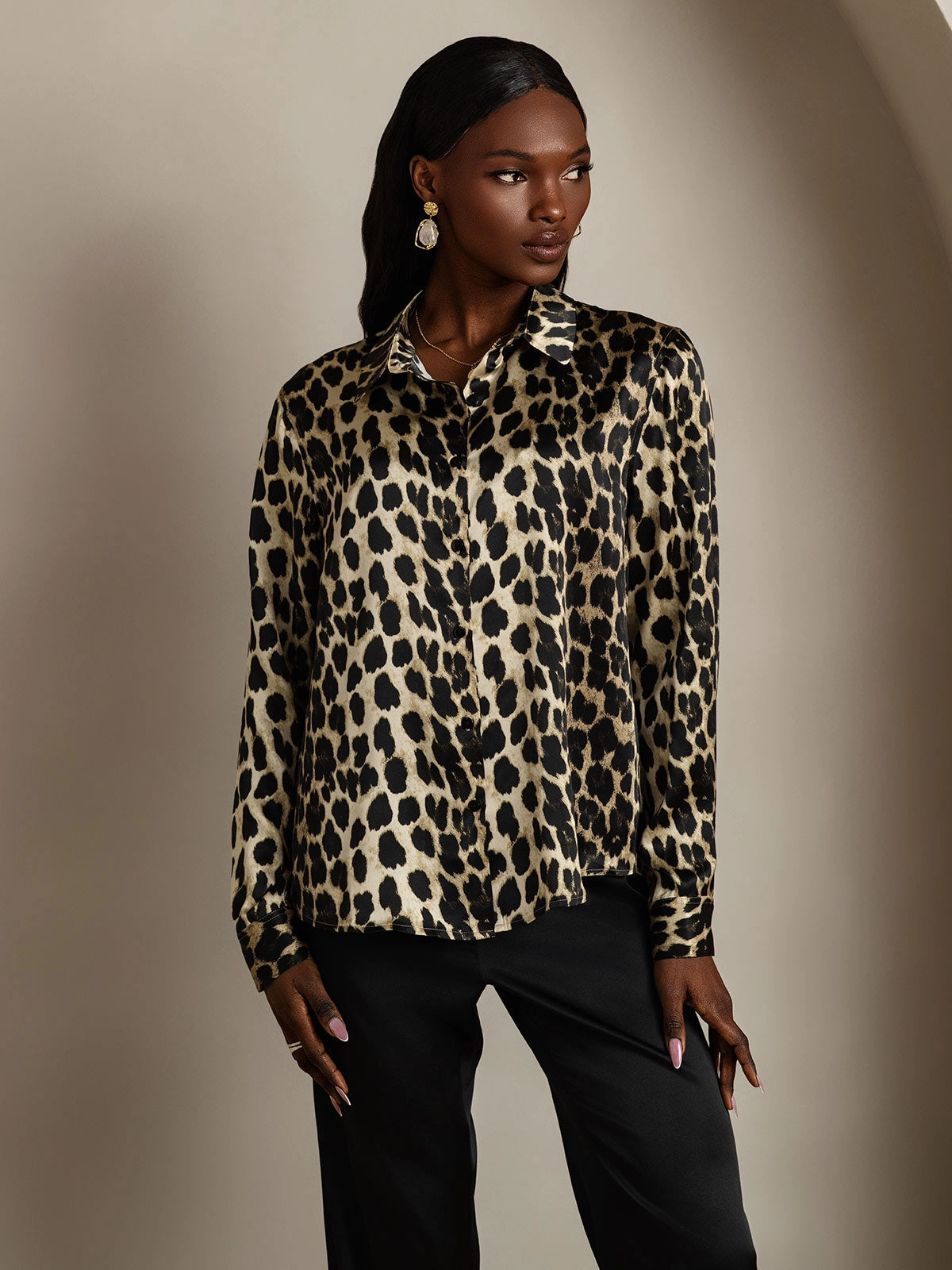 19Momme Silk Basic Military Lapel Shirt