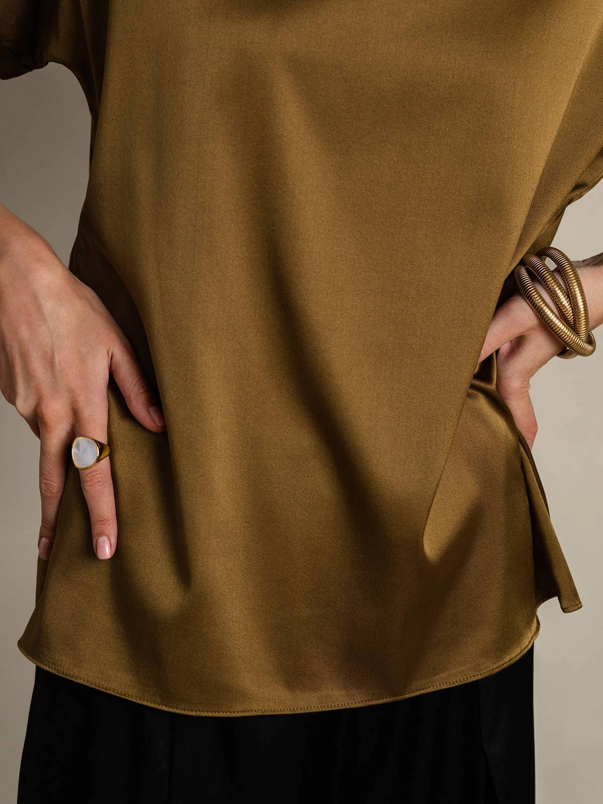 19Momme Silk Casual Short Sleeve T-Shirt