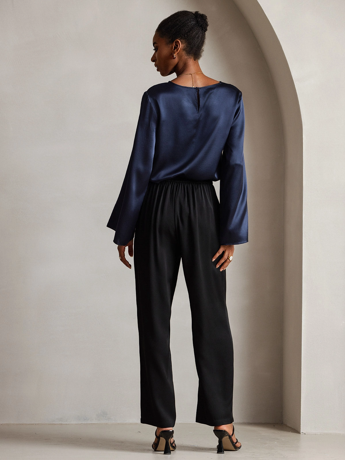 19Momme Silk Long-sleeved Blouse