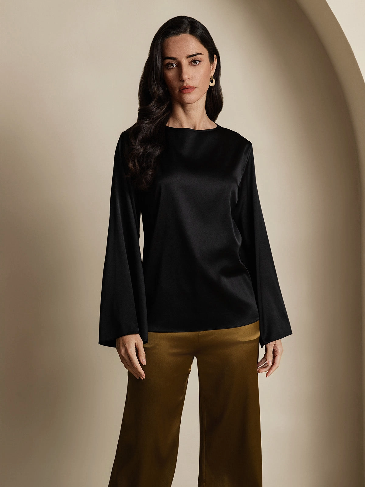 19Momme Silk Long-sleeved Blouse