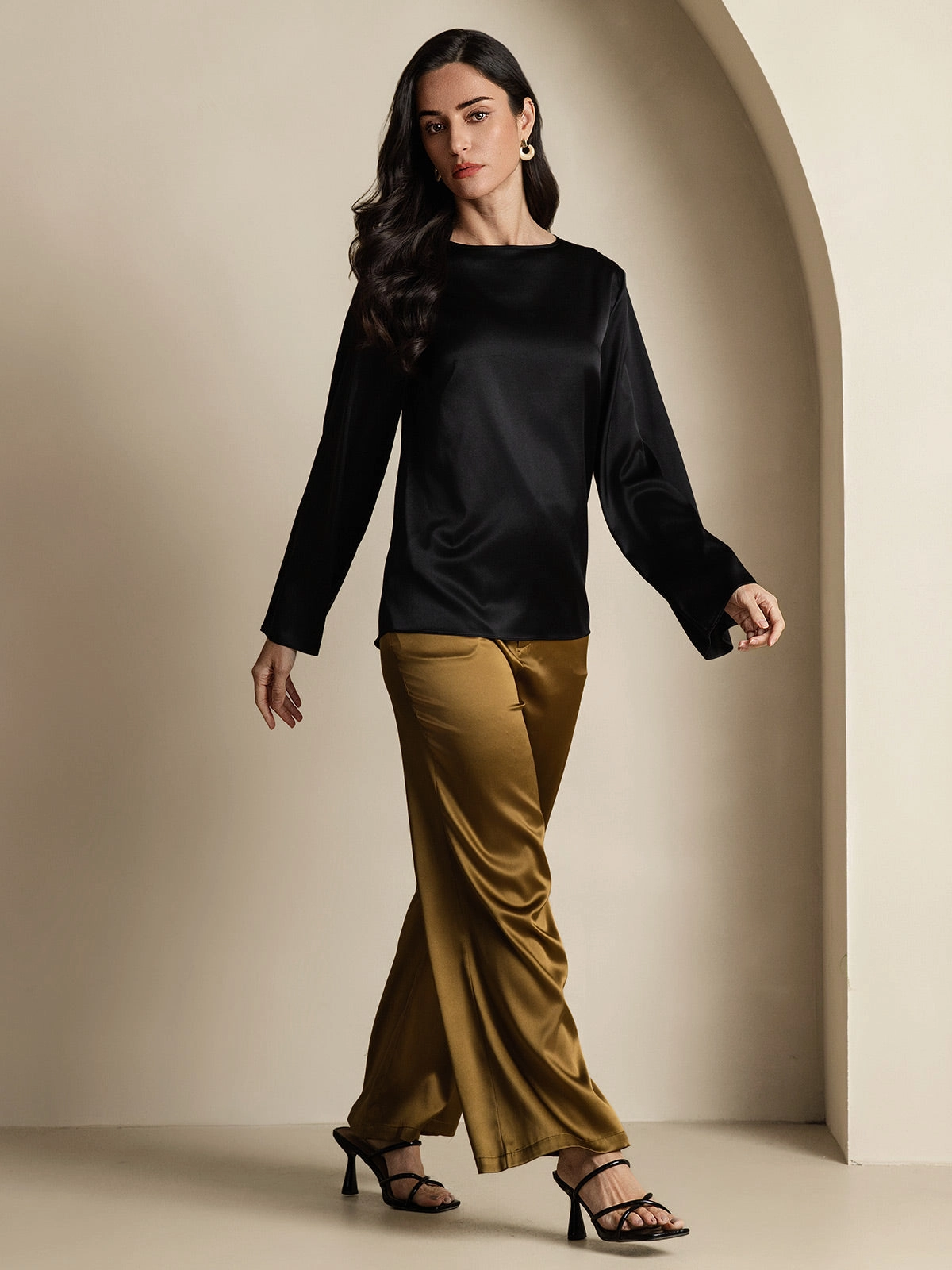 19Momme Silk Long-sleeved Blouse