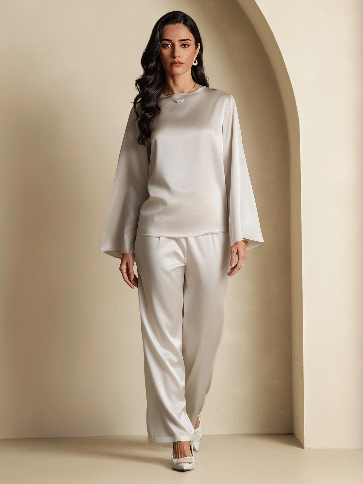 19Momme Silk Long-sleeved Blouse