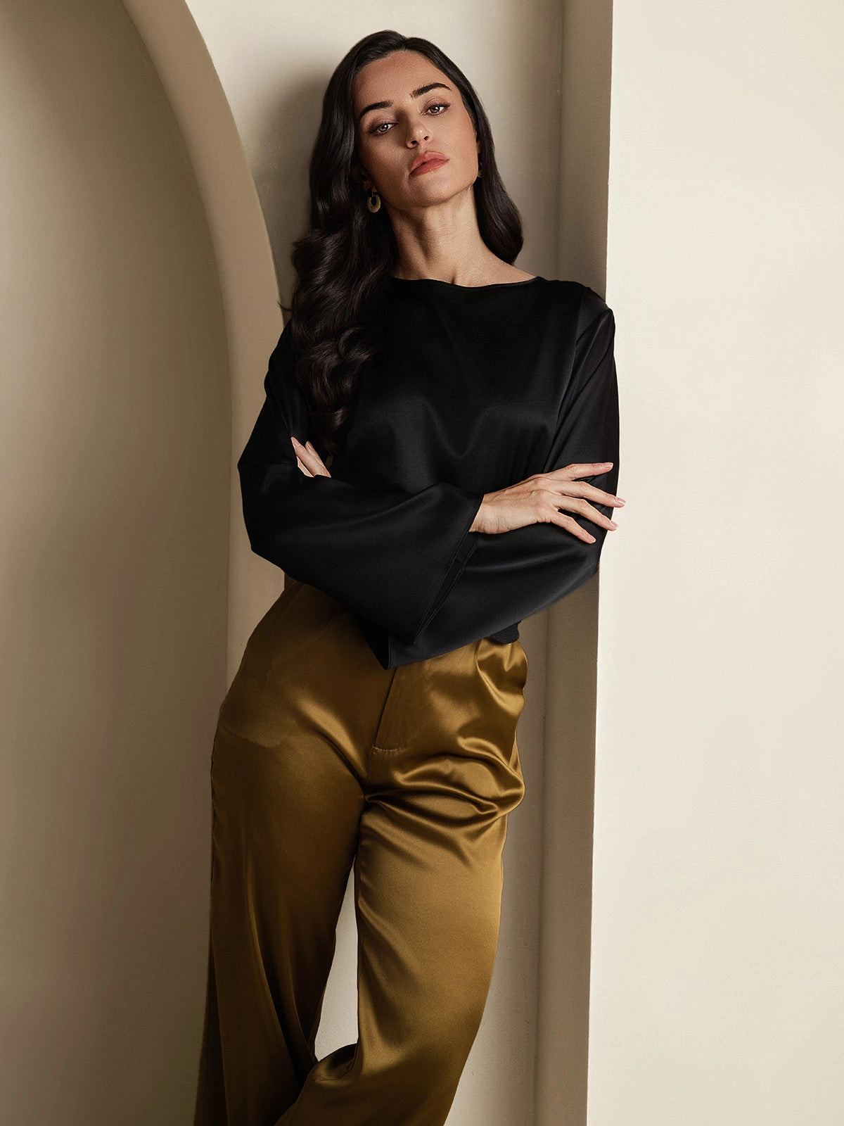 19Momme Silk Relaxed Long-sleeved Blouse