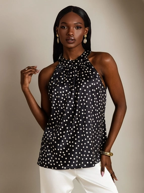 19Momme Silk Sleeveless Relaxed Halter Top