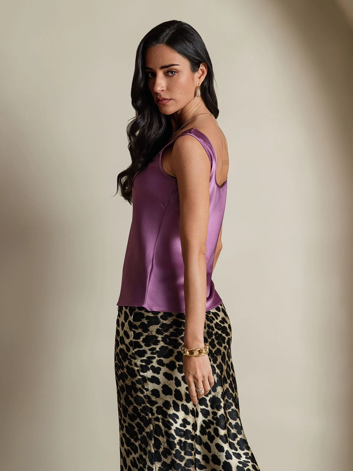 19Momme Silk U-neck Straps Tank Top