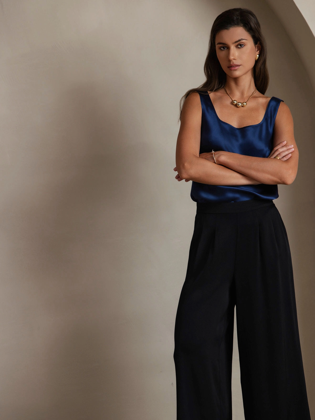 19Momme Silk U-neck Straps Tank Top