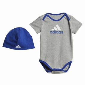 adidas - Kids' (Infant & Toddler) Essentials Big Logo Bodysuit & Beanie Gift Set (IJ8877)
