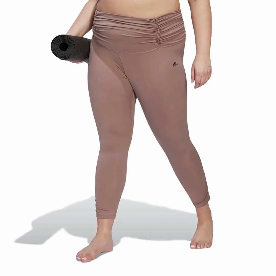 adidas - Women's Yoga Studio Gathered 7/8 Leggings (Plus Size) (HK6538)