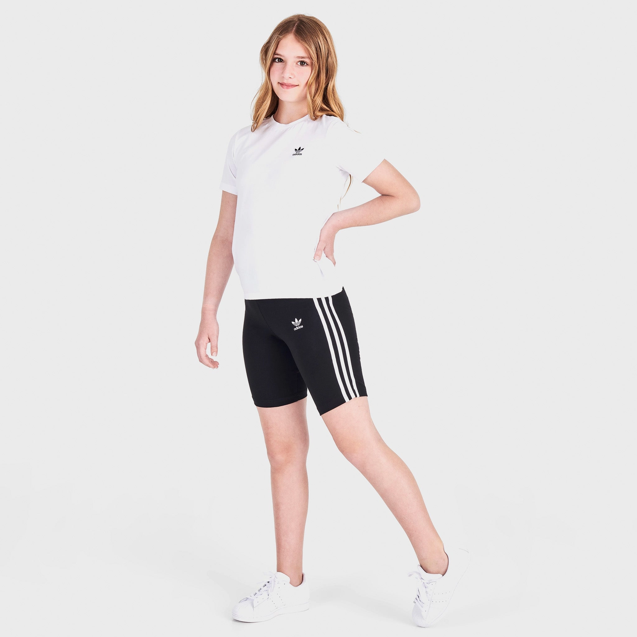 adidas Originals Junior Girls' Adicolor Cycling Shorts Black / White