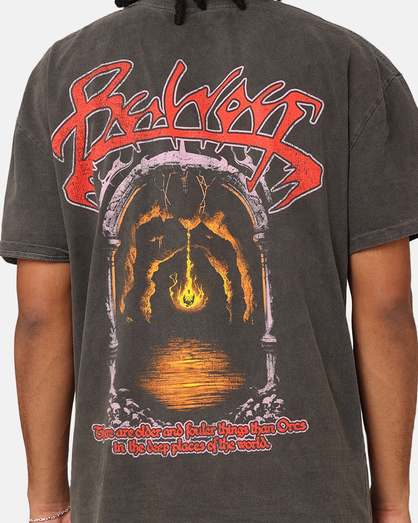 American Thrift X Lord Of The Rings Balrog Heavyweight T-Shirt Black Wash