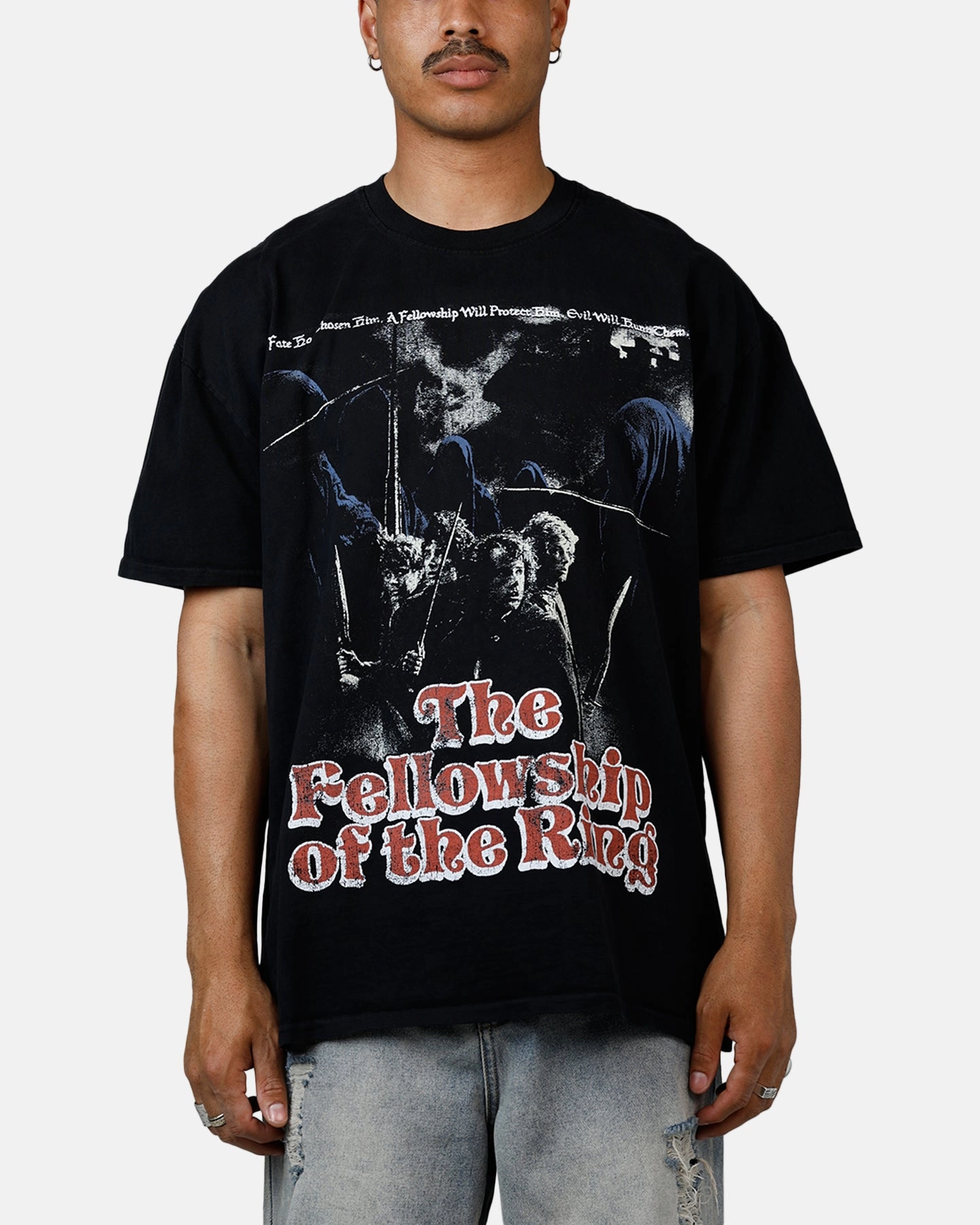 American Thrift X Lord Of The Rings Fellowship Heavyweight T-Shirt Black