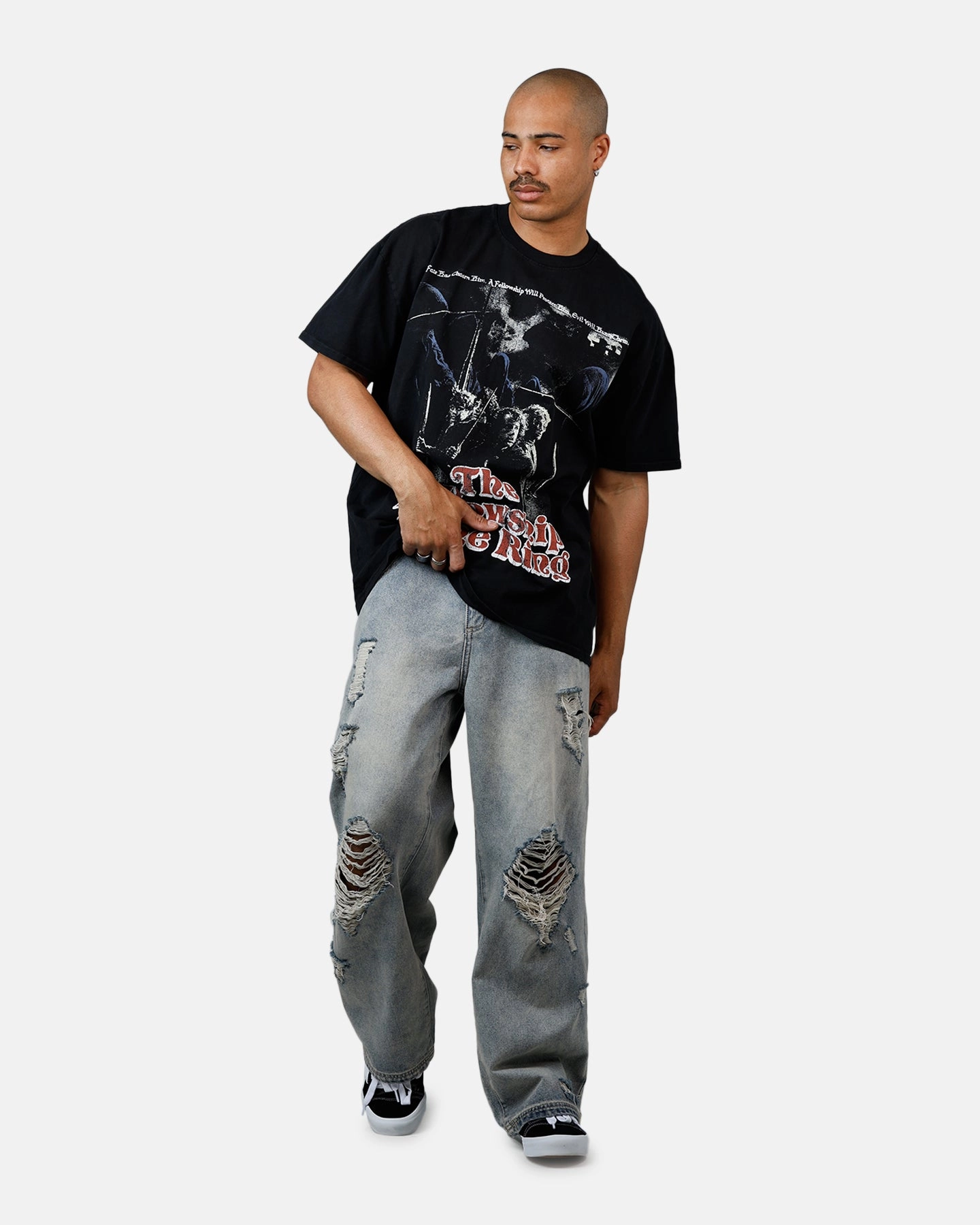American Thrift X Lord Of The Rings Fellowship Heavyweight T-Shirt Black