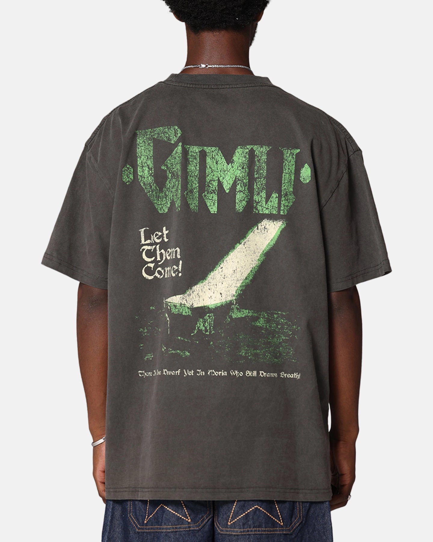American Thrift X Lord Of The Rings Gimli Toss Heavy T-Shirt Black Wash