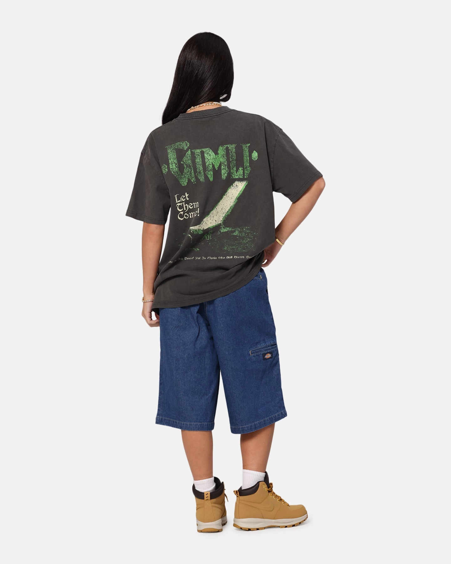 American Thrift X Lord Of The Rings Gimli Toss Heavy T-Shirt Black Wash