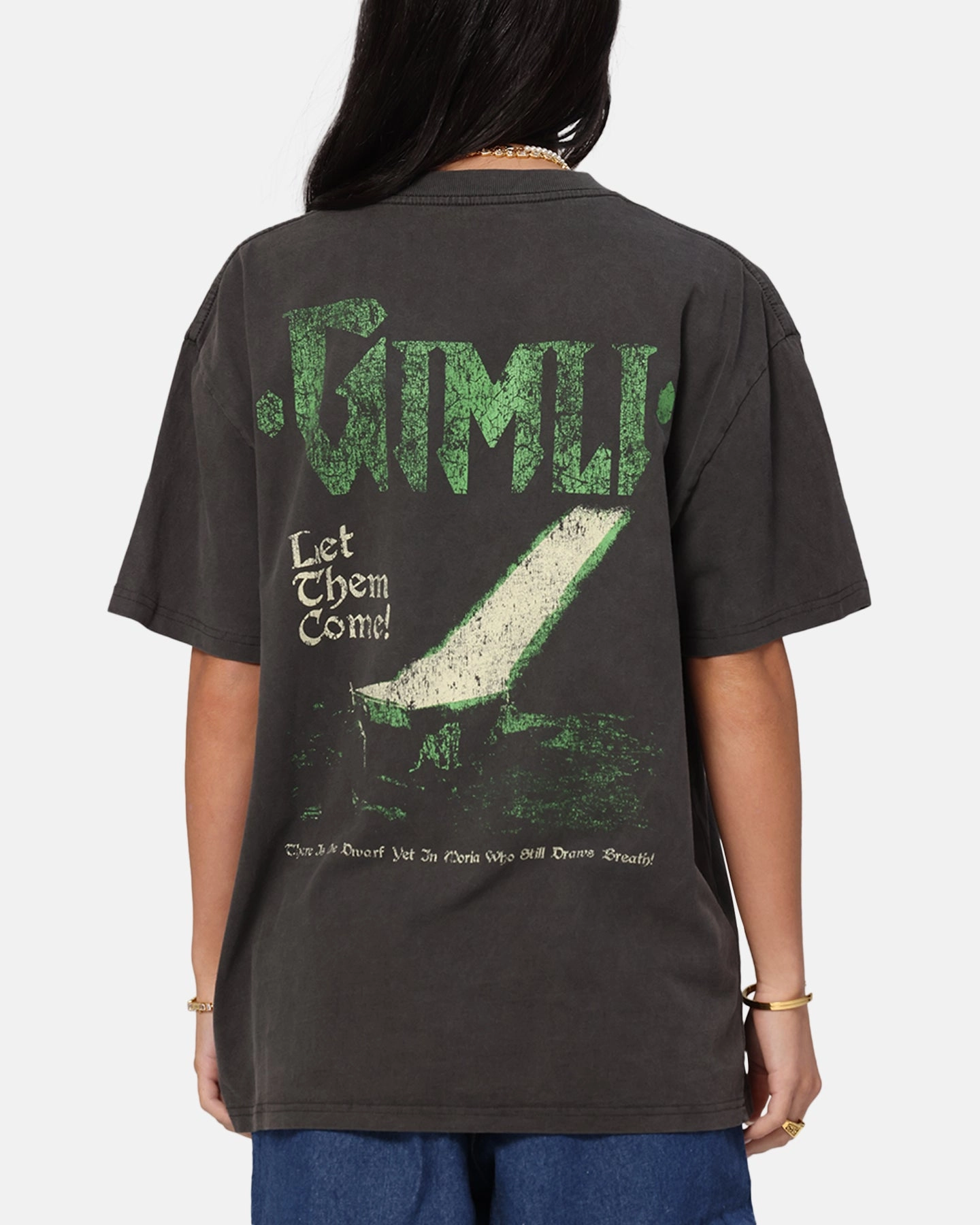 American Thrift X Lord Of The Rings Gimli Toss Heavy T-Shirt Black Wash