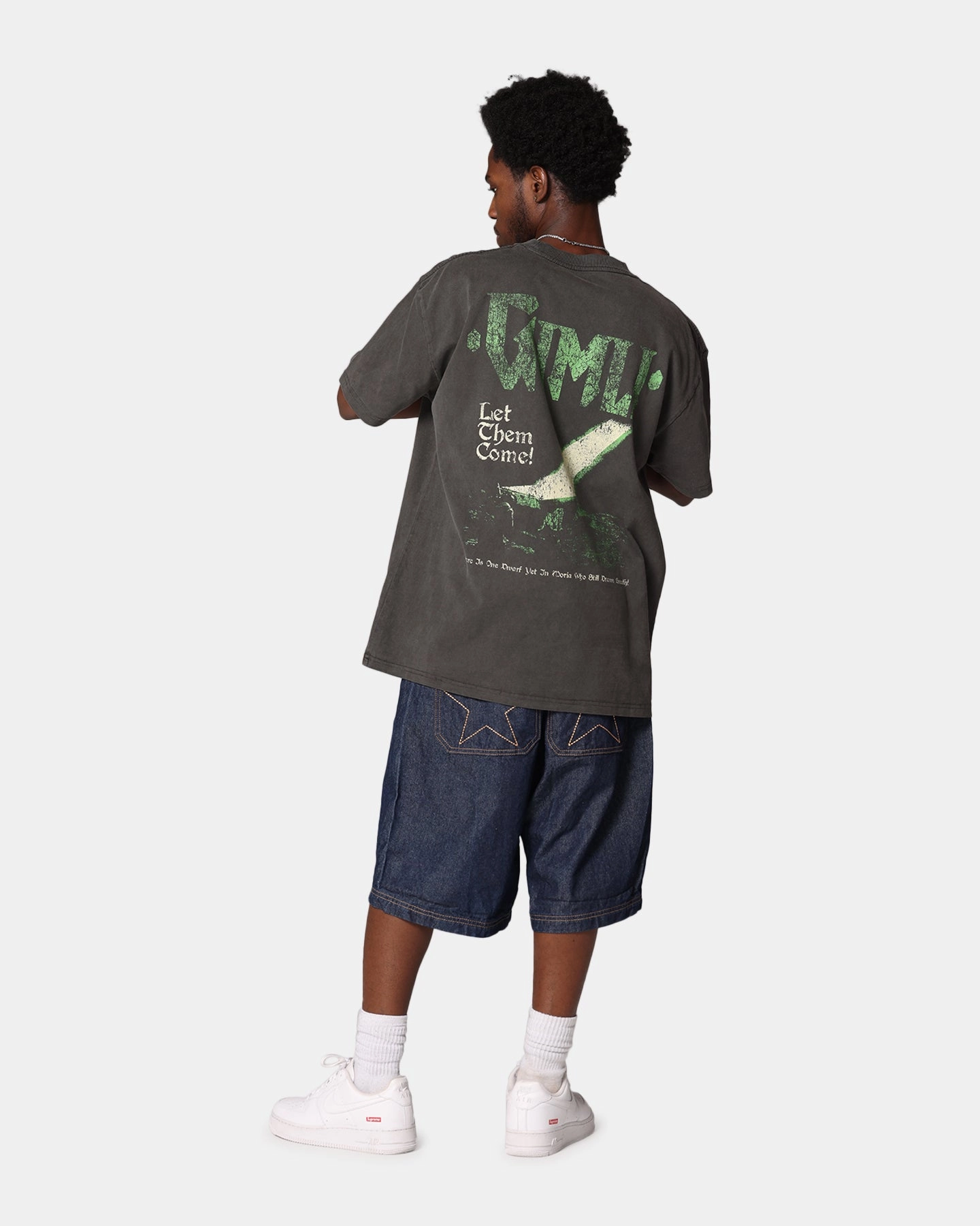American Thrift X Lord Of The Rings Gimli Toss Heavy T-Shirt Black Wash