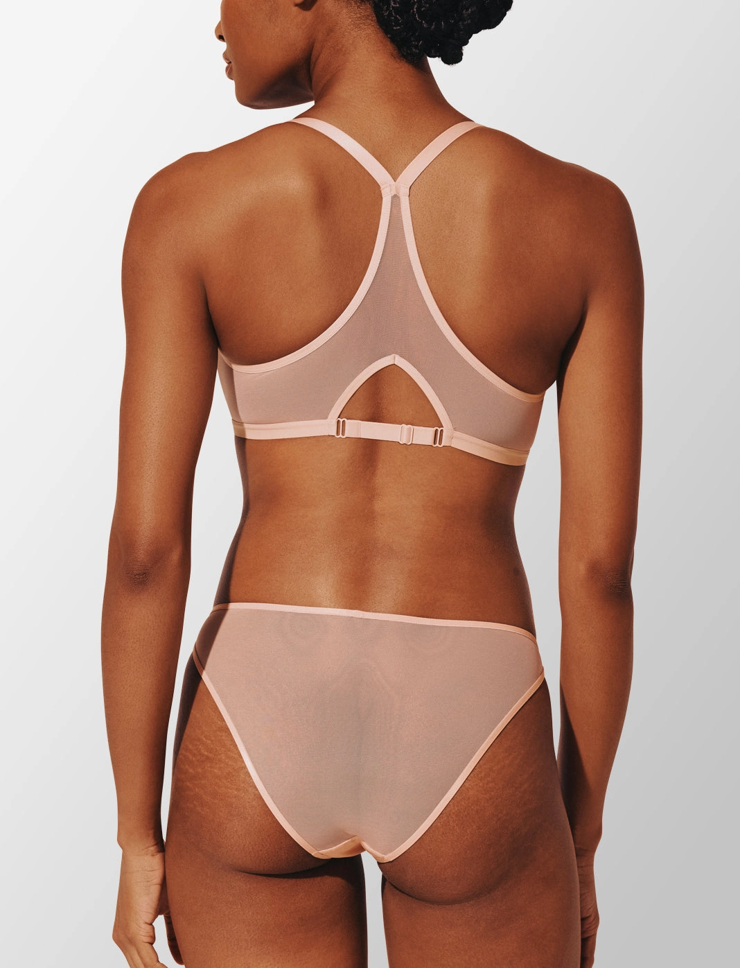 Bare Mesh Front Close Racerback Bra