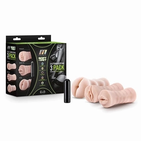Blush Novelties - M for Men Self Lubricating Vibrating Stroker Masturbator Sleeve Kit (Beige)