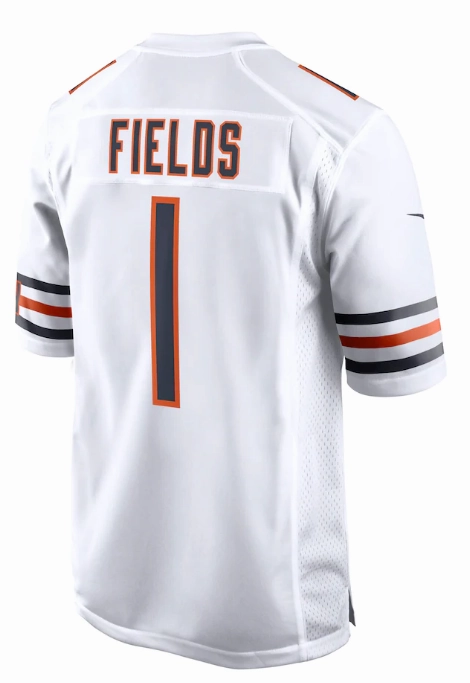 Chicago Bears Justin Fields Youth Nike White Replica Game Jersey