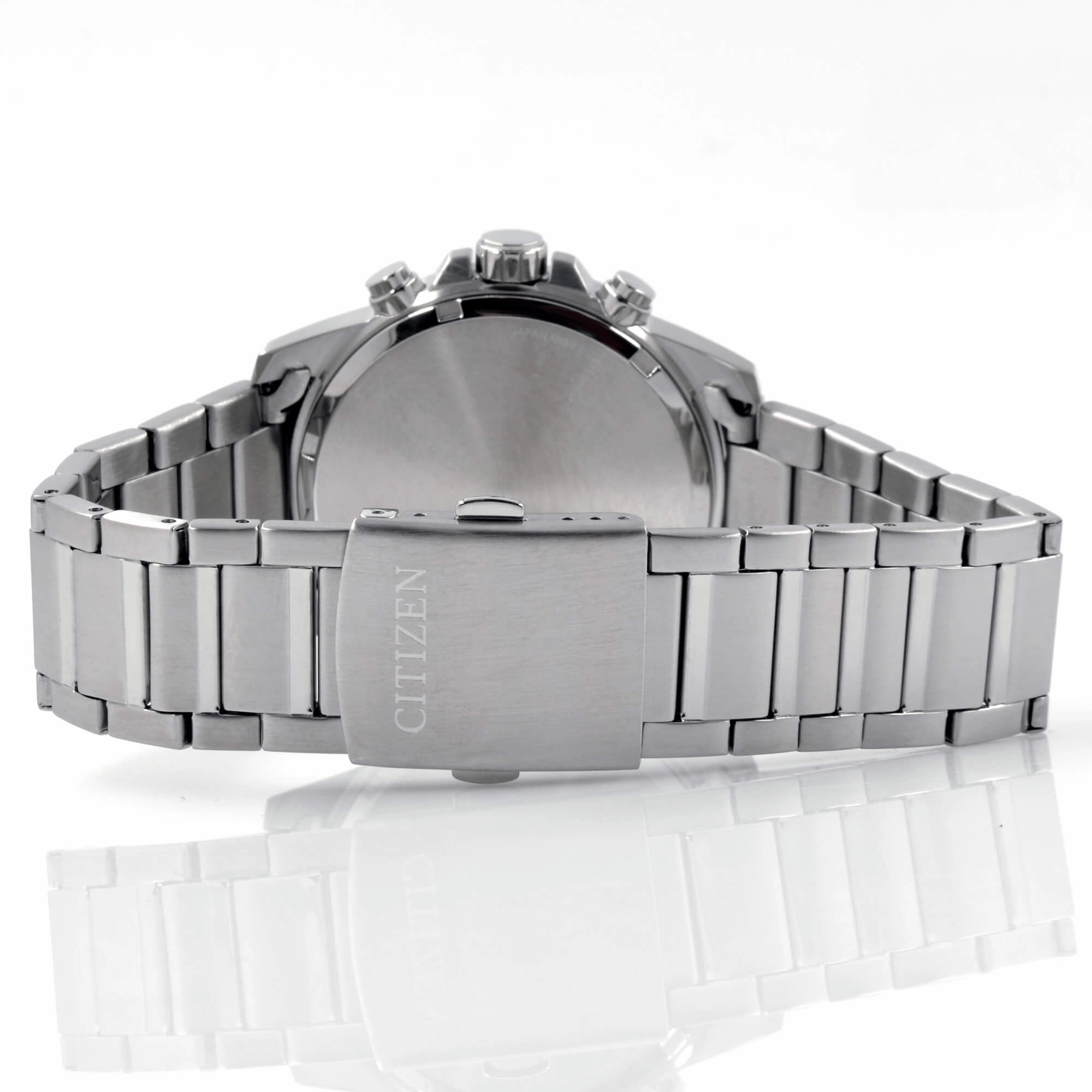 Citizen Men's Watch - Chronograph Black and Silver Dial Steel Bracelet | AN3690-56E