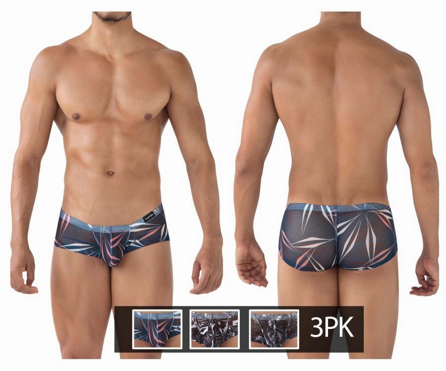 Clever 229940 3PK Australian Latin Trunks Trunks Color Blue-Black-Black