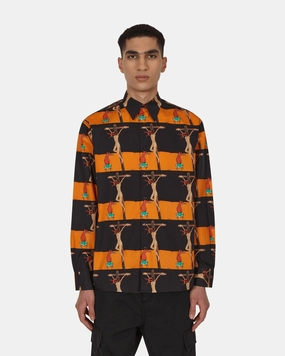 Crusifix Button Up Shirt Black