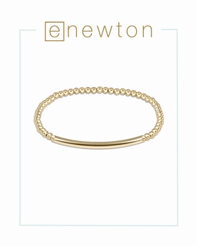 E Newton Classic Gold 3mm Bead Bracelet - Bliss Bar Smooth