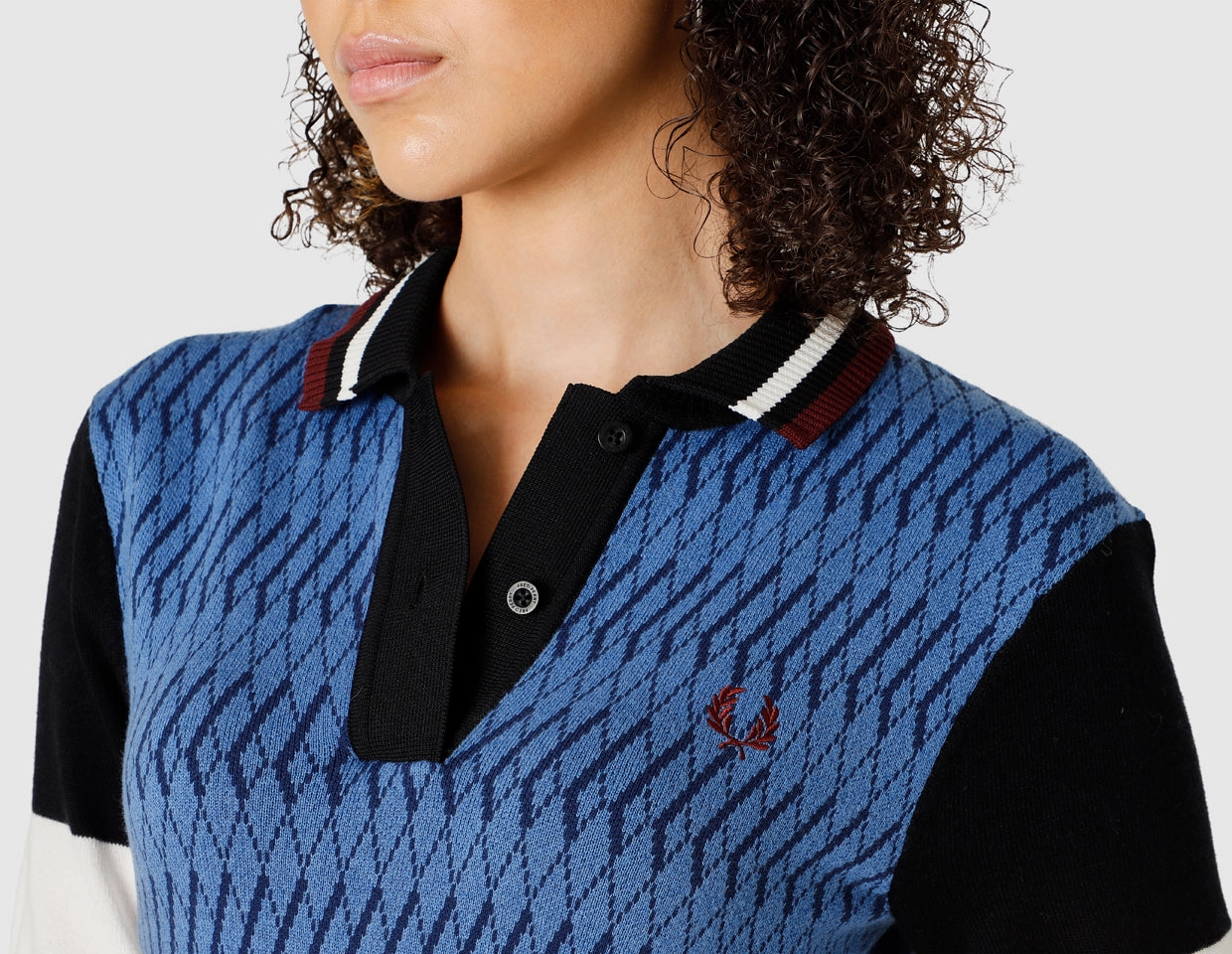 Fred Perry Women's Jacquard Knitted Stripe Dress / Twilight Blue