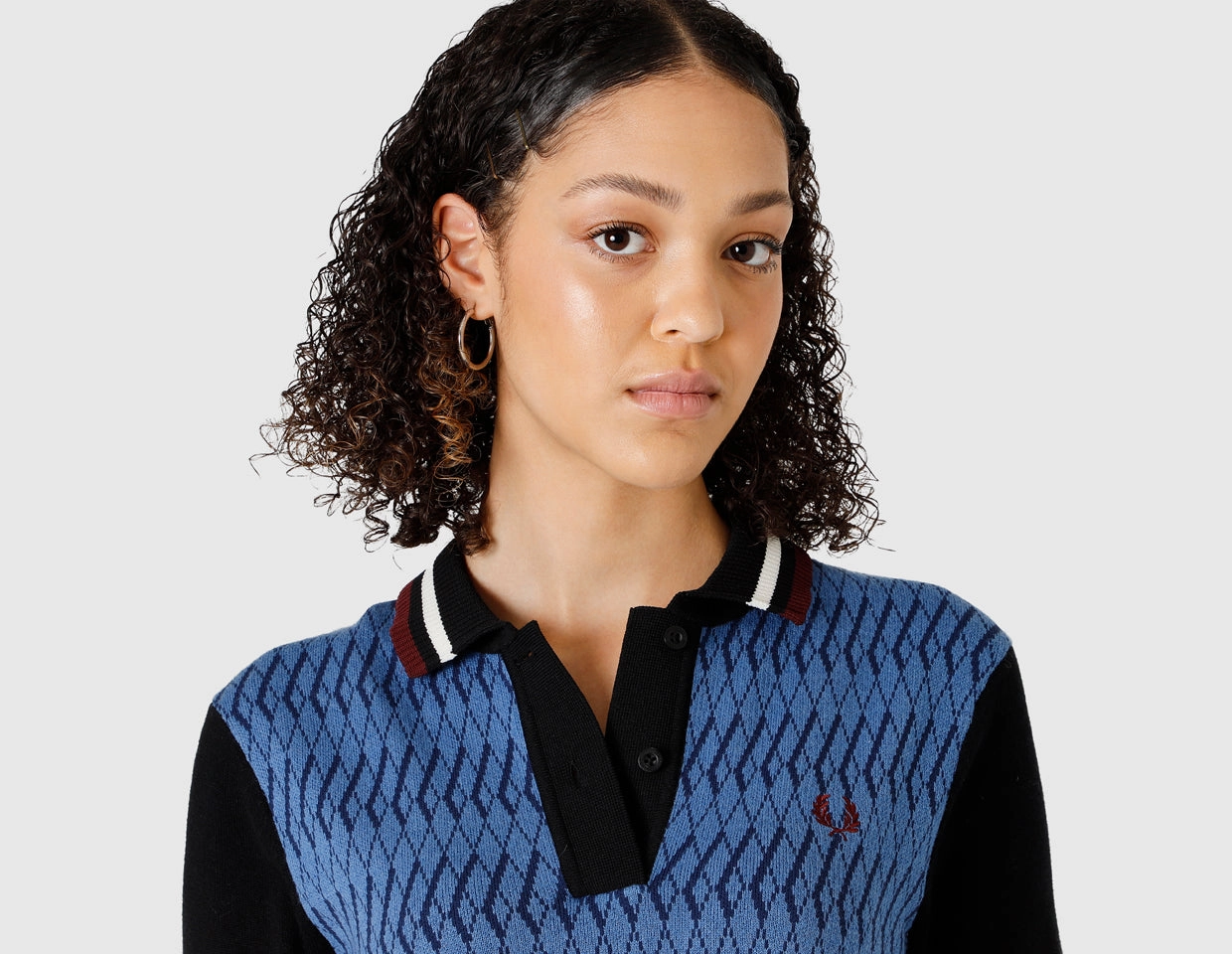 Fred Perry Women's Jacquard Knitted Stripe Dress / Twilight Blue