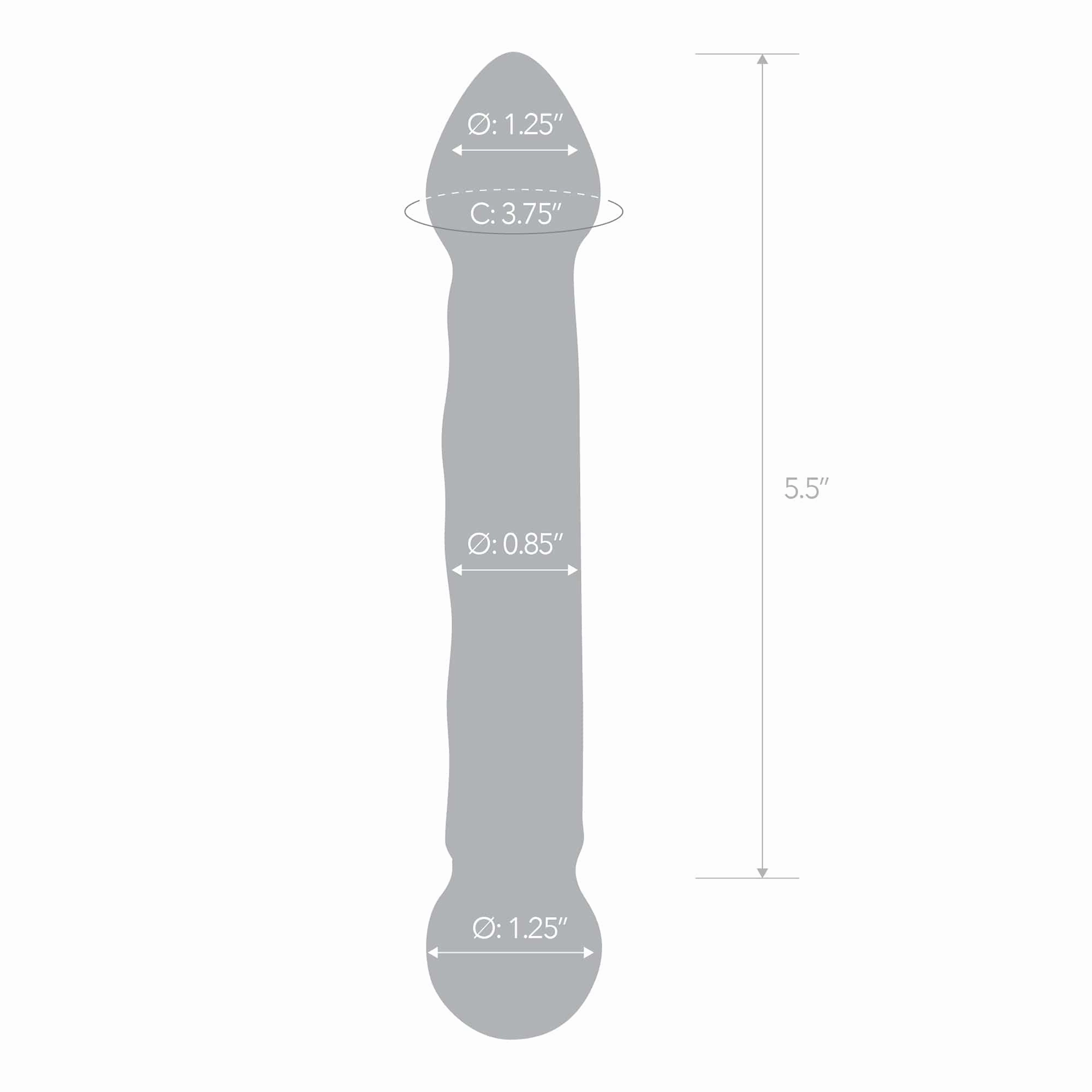 Glas - Tip Textured Glass Dildo 6.5" (Clear)