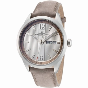 Hamilton Men's Watch - Broadway Day Date Quartz White Dial Grey Strap | H43311915