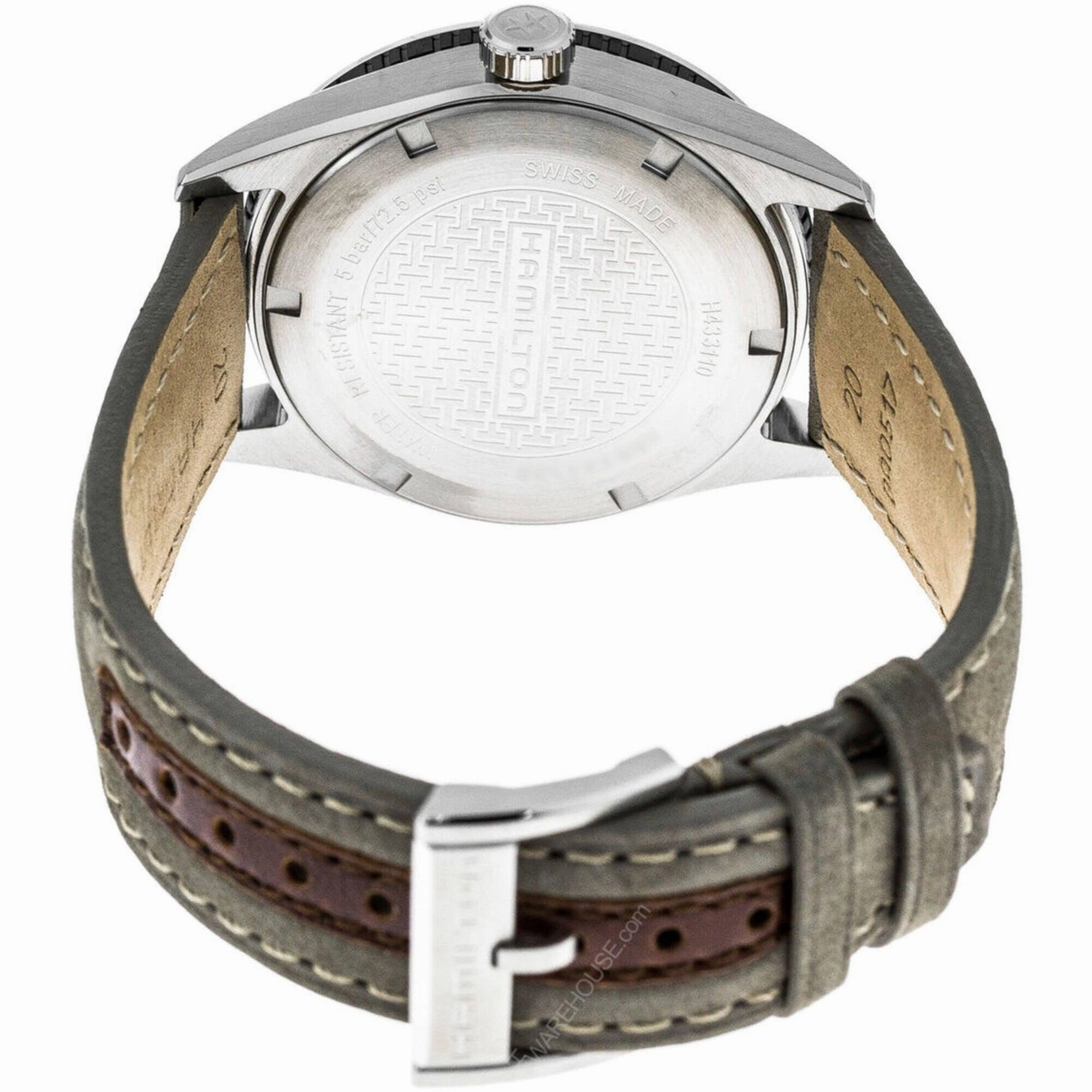 Hamilton Men's Watch - Broadway Day Date Quartz White Dial Grey Strap | H43311915